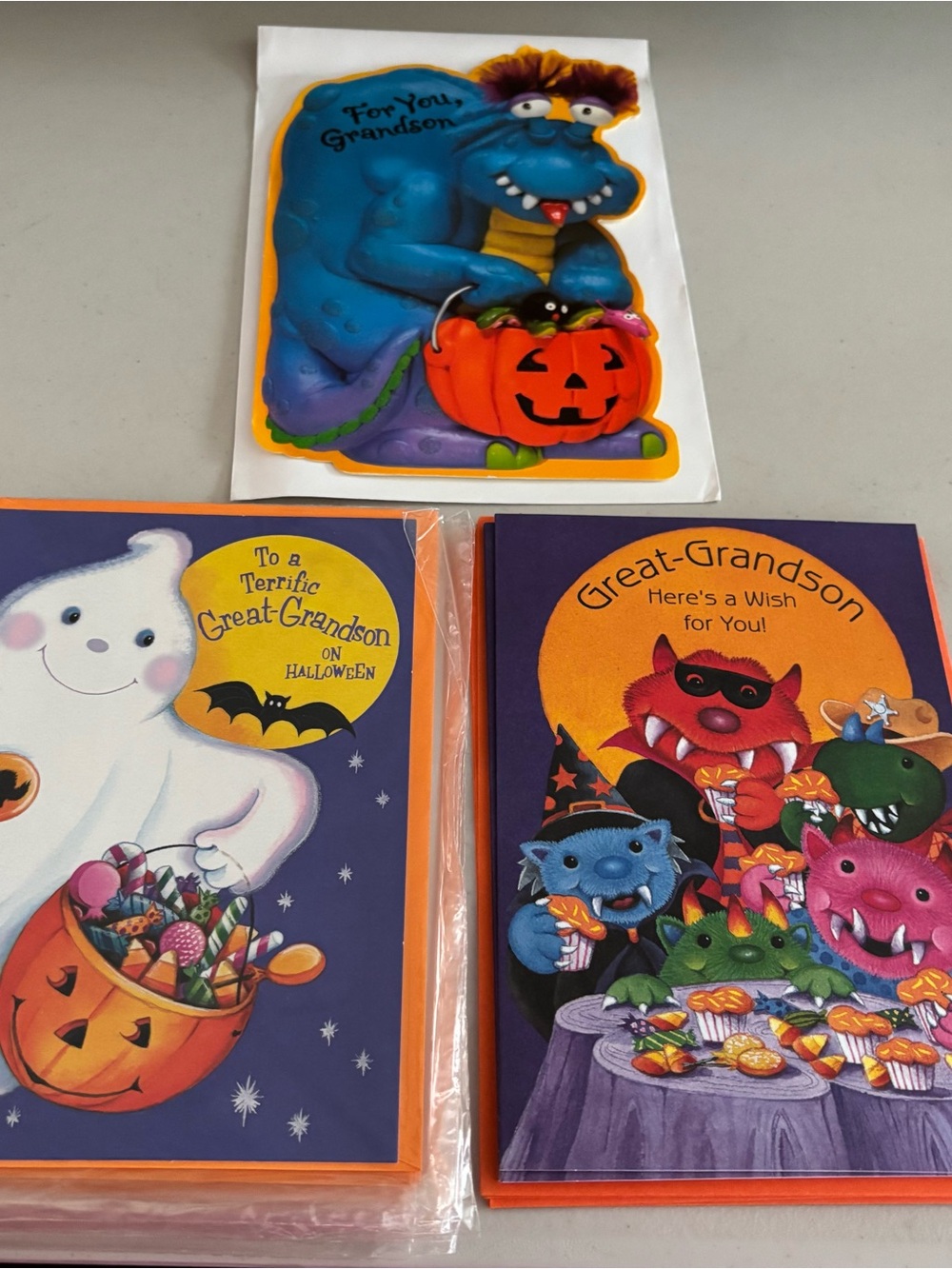Halloween card lot. Kids. Great grandson. & grandson. New 11 card lot